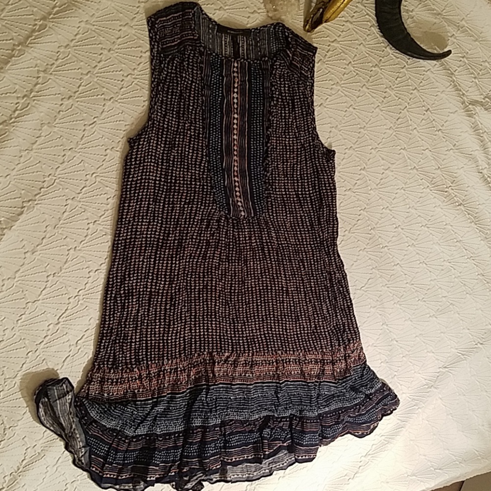 BCBG Ruffle Bottom Button Up Dress M